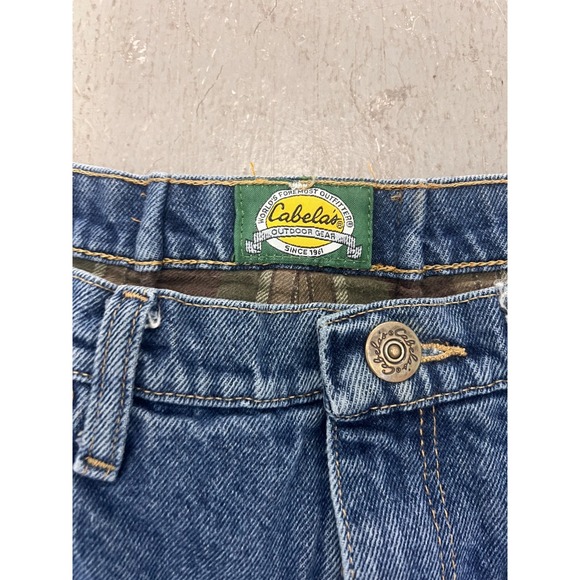 Cabela's Flannel-Lined Jeans Blue Denim Straight Cold-Weather Outdoor - 32x30 - Picture 3 of 13